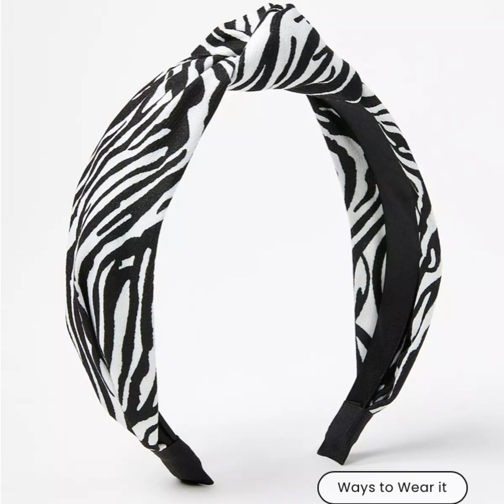 Black and White Zebra Print Knot Headband